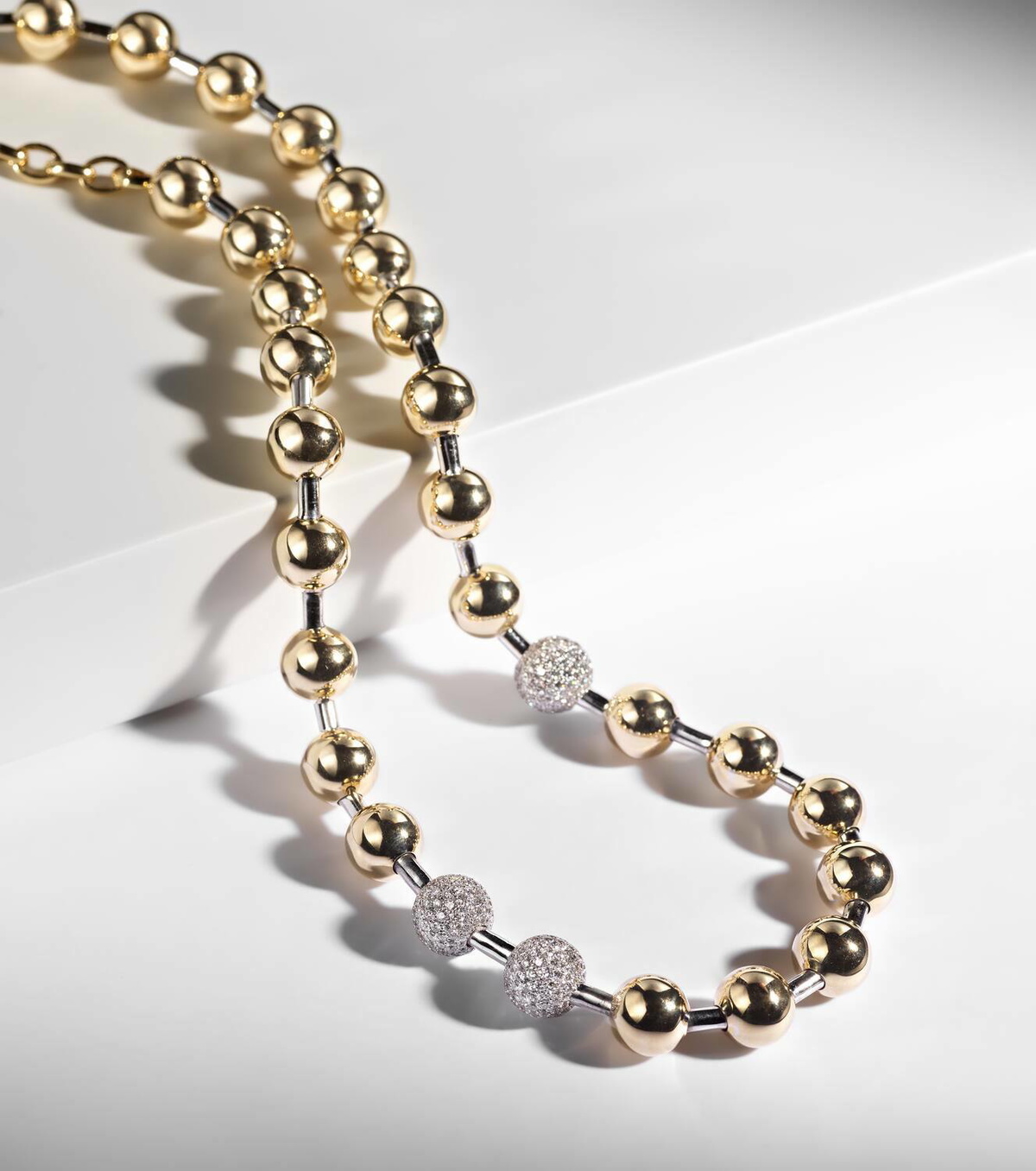 Rainbow K Ball 14kt gold necklace with diamonds