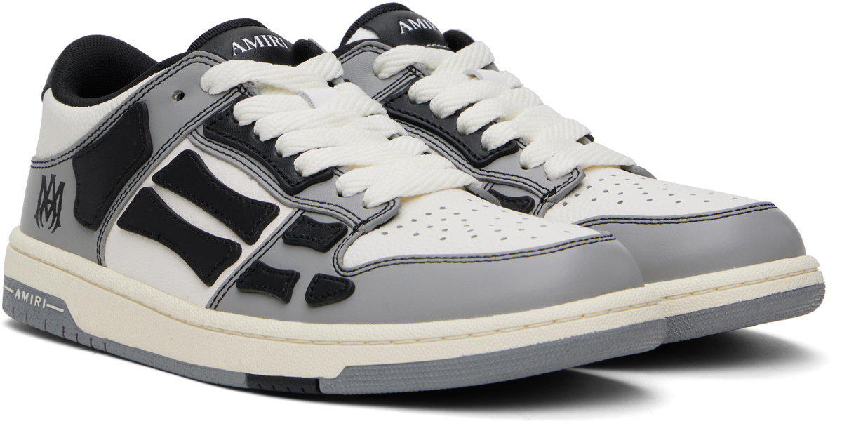 AMIRI Black & White Varsity Skel Top Low Sneakers Amiri