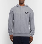 A.P.C. - Michel Logo-Print Loopback Cotton-Blend Jersey Hoodie - Men - Gray