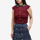 Brain Dead Women's Crochet Collar Kass Shirt in Plum