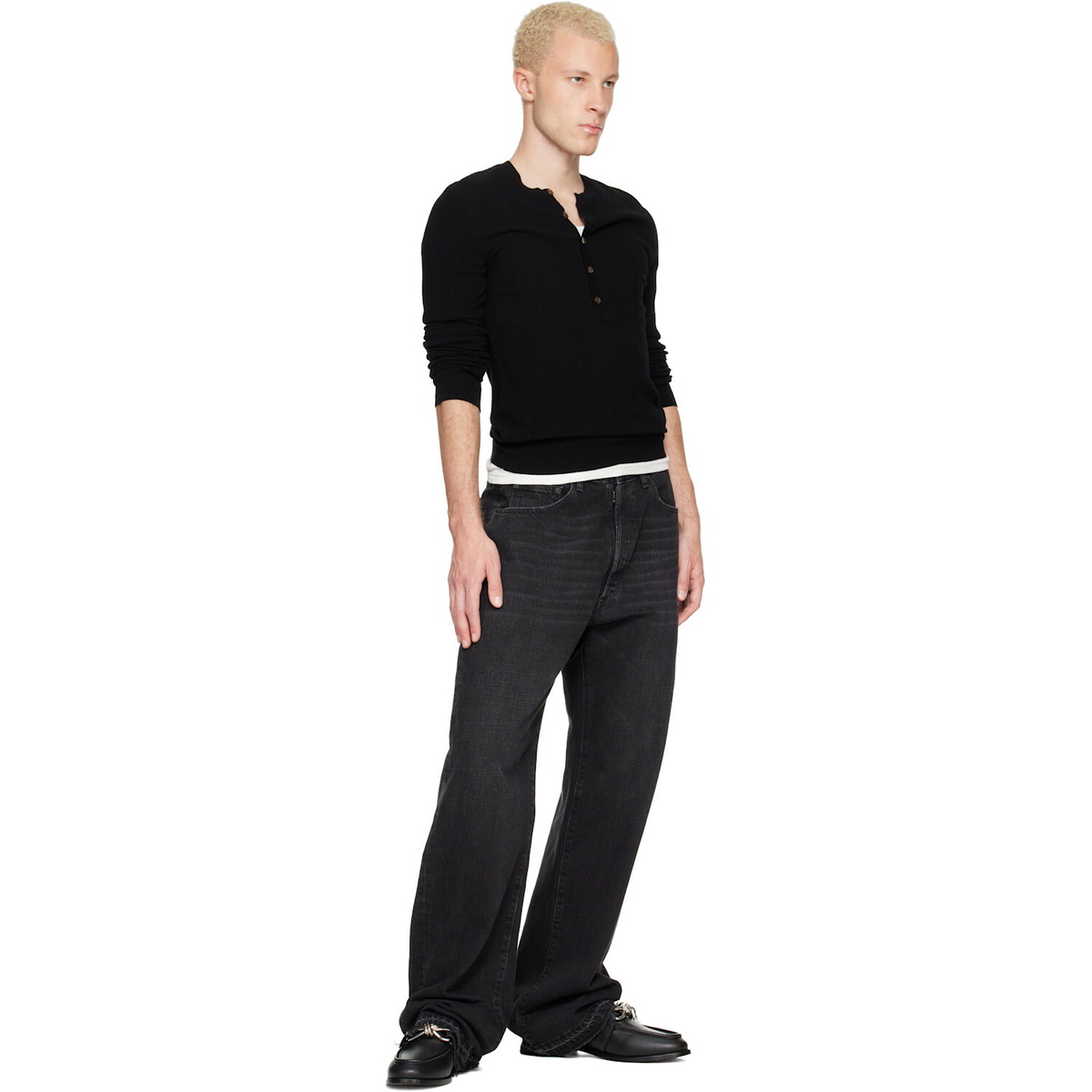 Bottega Veneta Black Astaire Loafers