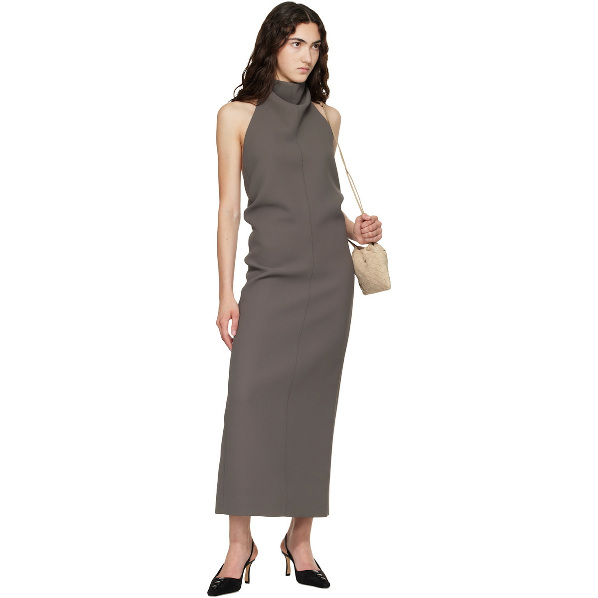KHAITE Taupe Roxanne Maxi Dress