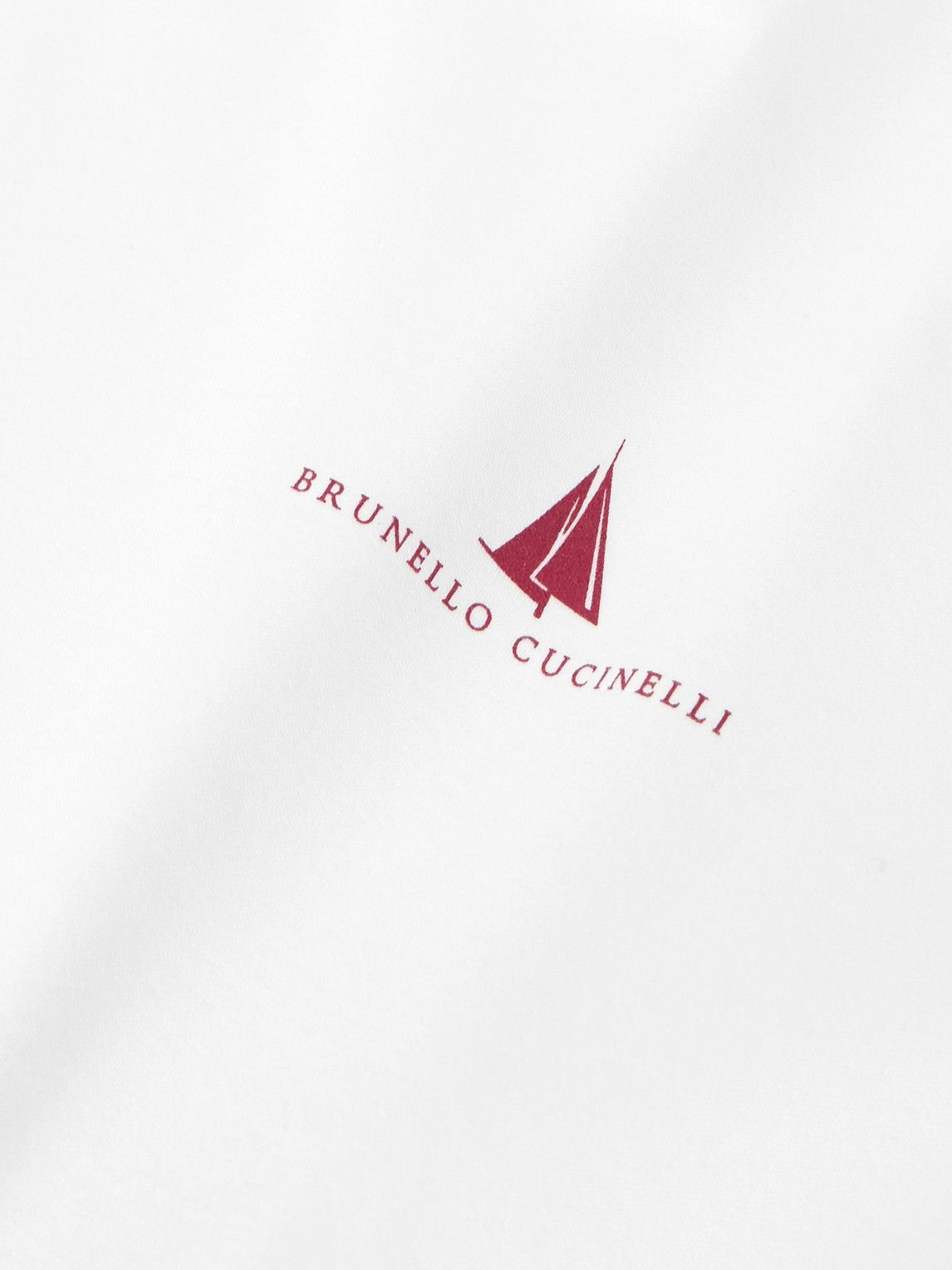 Brunello Cucinelli - Slim-Fit Logo-Print Cotton-Jersey T-Shirt - White