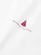 Brunello Cucinelli - Slim-Fit Logo-Print Cotton-Jersey T-Shirt - White