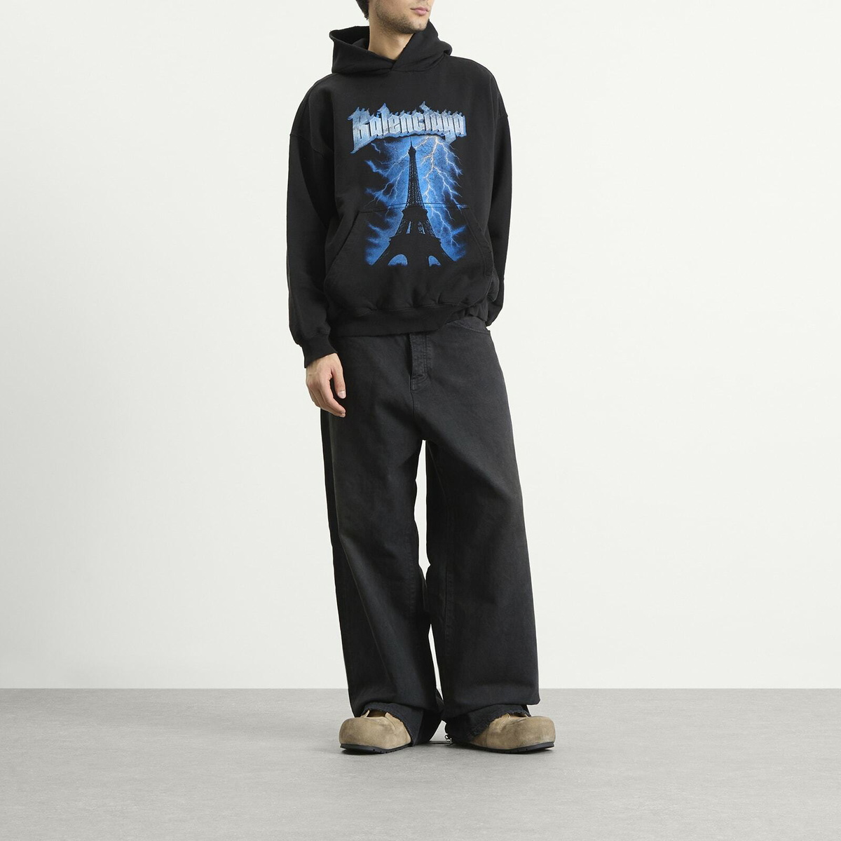 Balenciaga Men's Metal Merch Paris Hoodie in Black