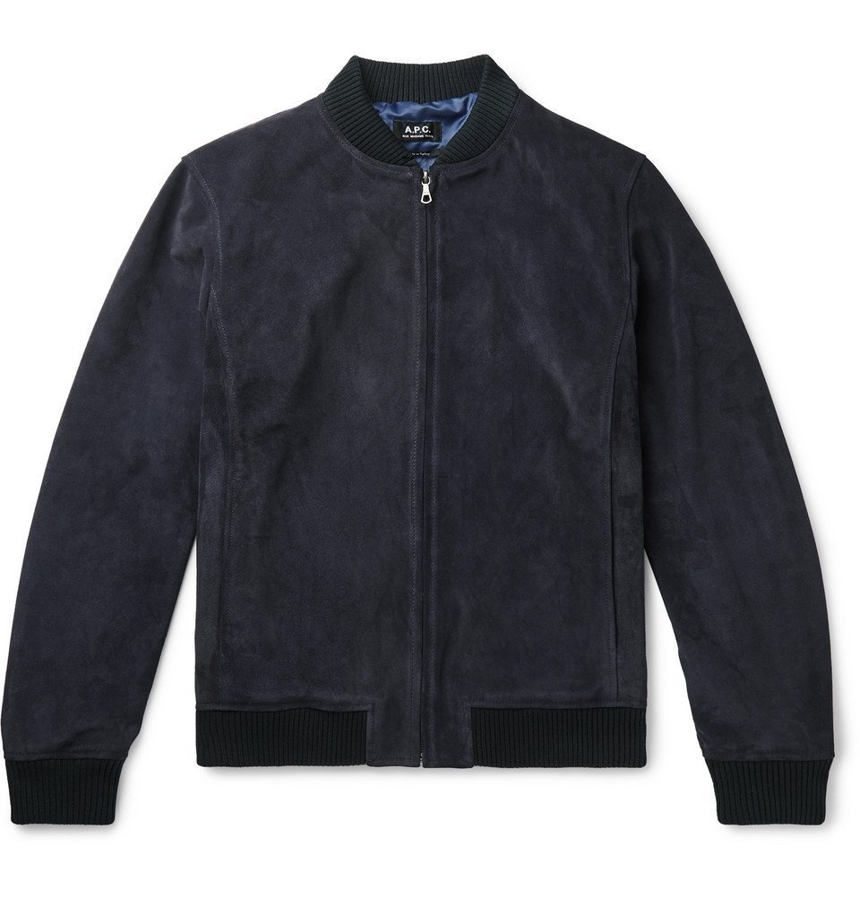 A.P.C. - Bryan Suede Bomber Jacket - Navy A.P.C.