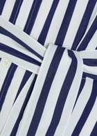 Polo Ralph Lauren Logo-embroidered Striped Cotton-poplin Midi Shirt Dress Blue