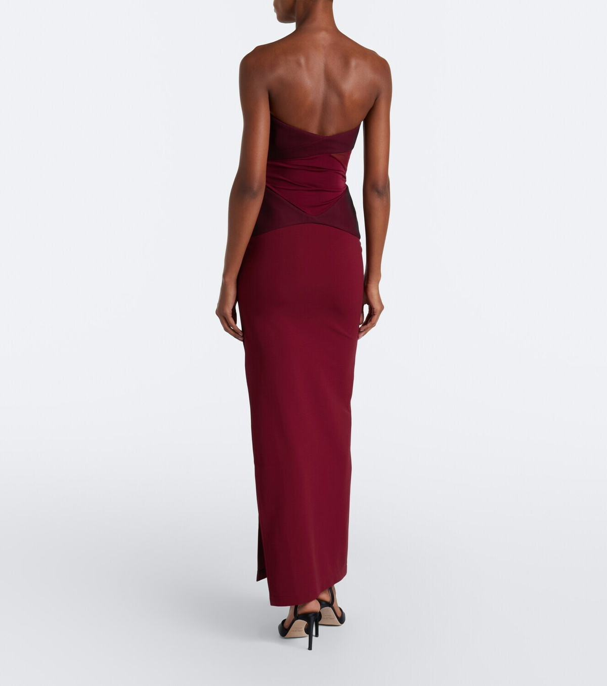 Nensi Dojaka Paneled strapless gown
