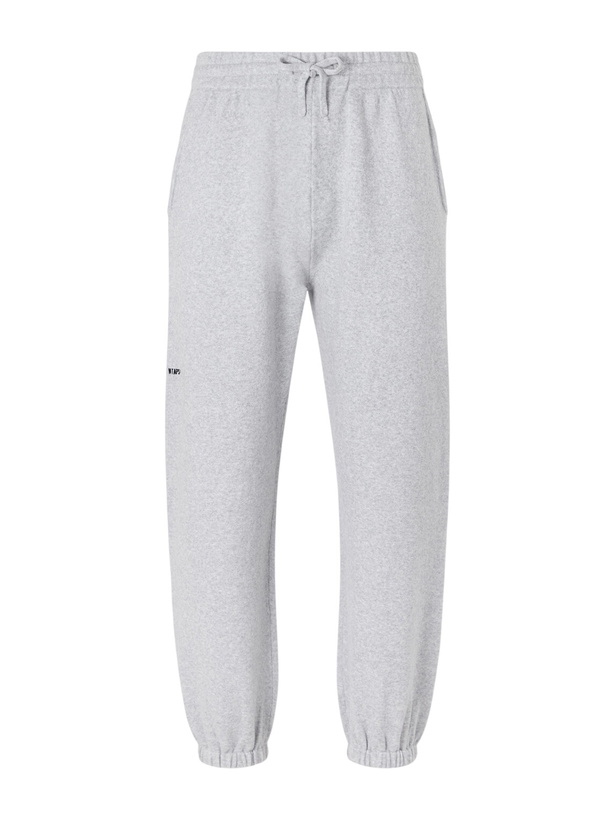 Photo: WTAPS - Tapered Logo-Embroidered Cotton-Blend Jersey Sweatpants - Gray