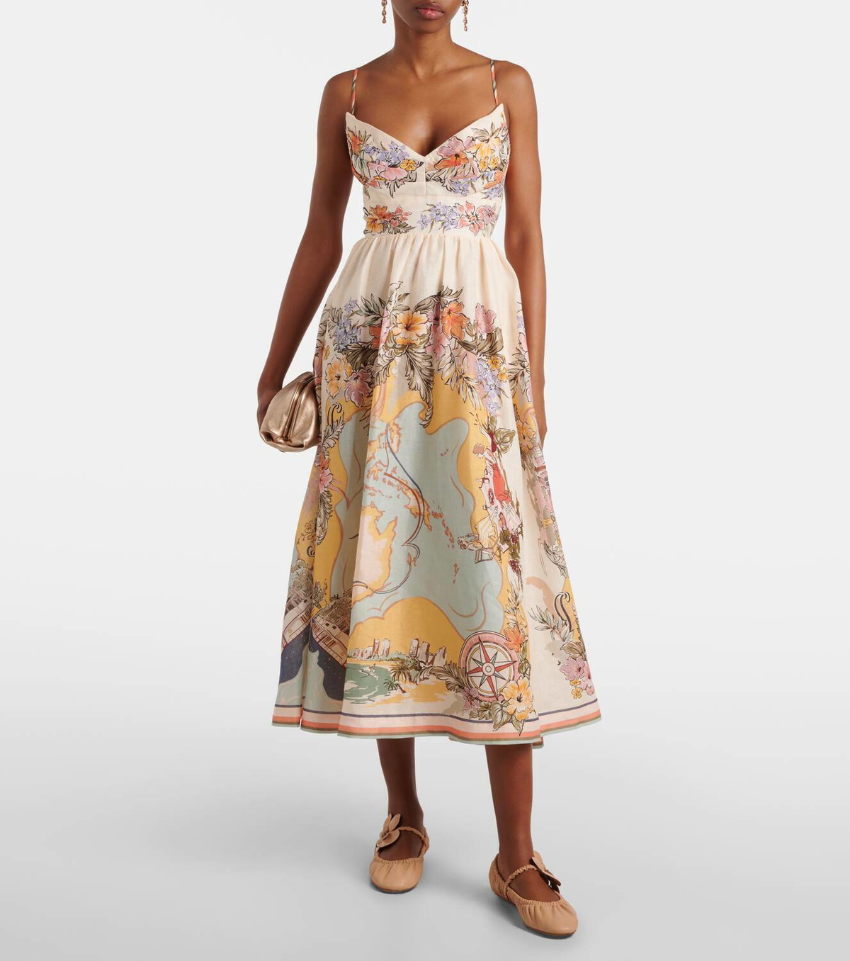 【Zimmermann】Tallow floral linen midi dress Zimmermann Tallow floral linen midi dress Zimmermann