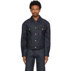 Dries Van Noten Indigo Denim Contrast Stitch Jacket