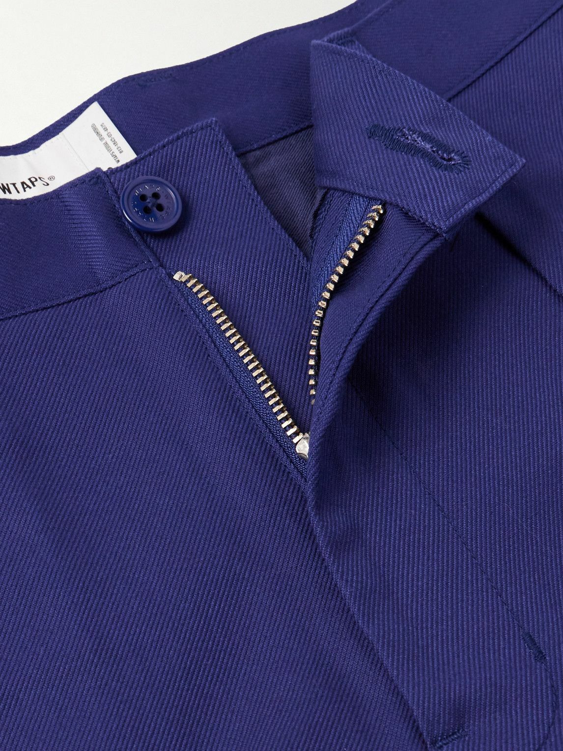 WTAPS - Straight-Leg Pleated Cotton-Twill Shorts - Blue