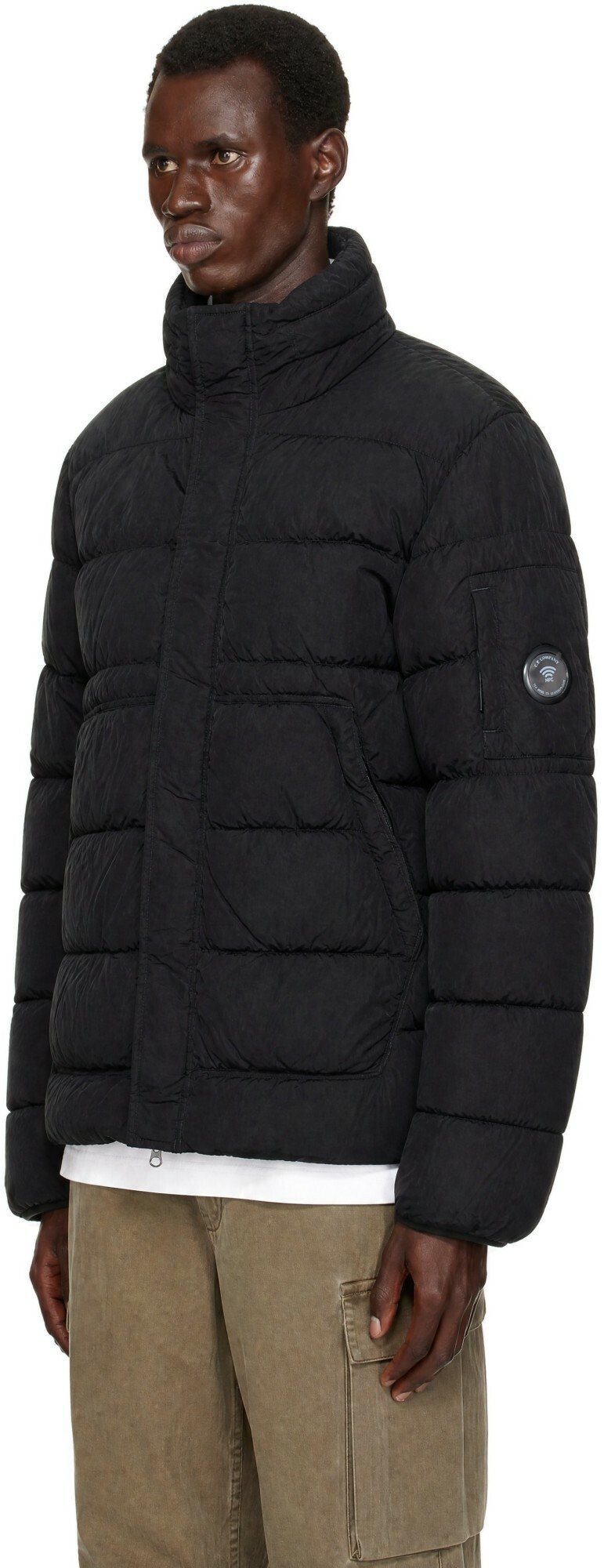 C.P. Company Black Chrome-R Hooded Goggle Lens Down Jacket