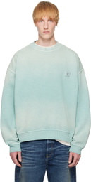 WOOYOUNGMI Blue Dying Back Logo Sweatshirt