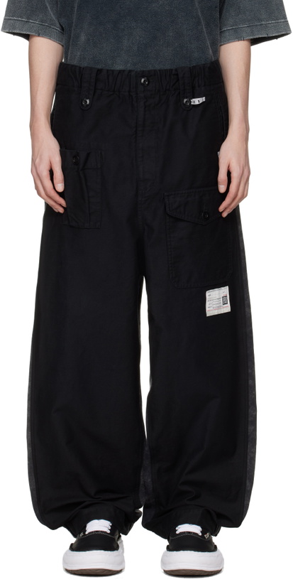 Photo: Maison MIHARA YASUHIRO Black Sweat Pants Combined Cargo Pants