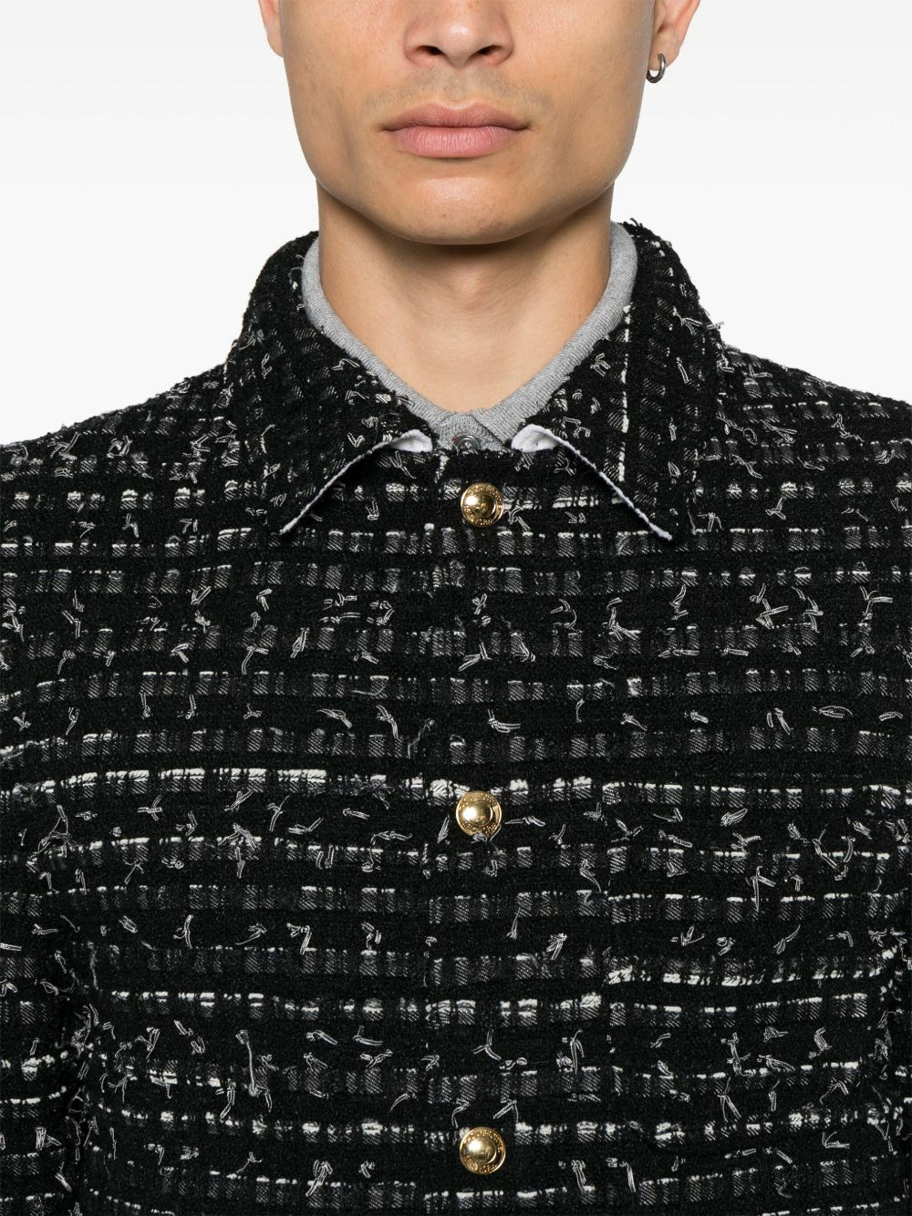 Thom Browne Denim Ribbon Tweed Jacket Thom Browne