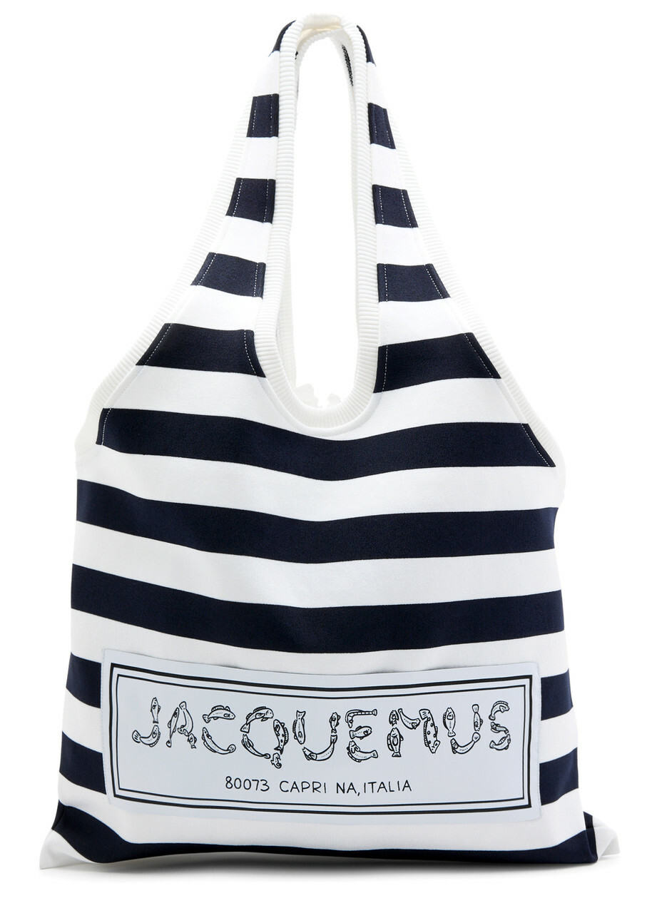 Jacquemus Le Sac Marcel Striped Knitted Tote - Navy - One Size