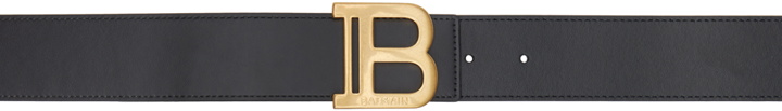 Photo: Balmain Black 'B' Leather Belt