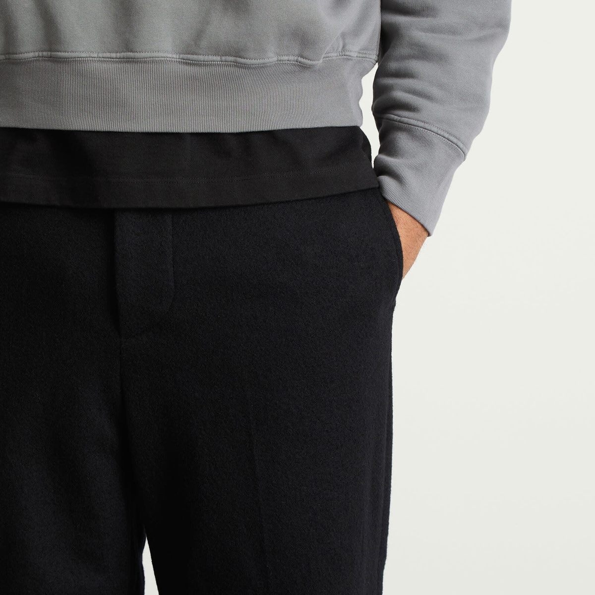 Lady White Co. Men's Crater Wool Trousers in Black