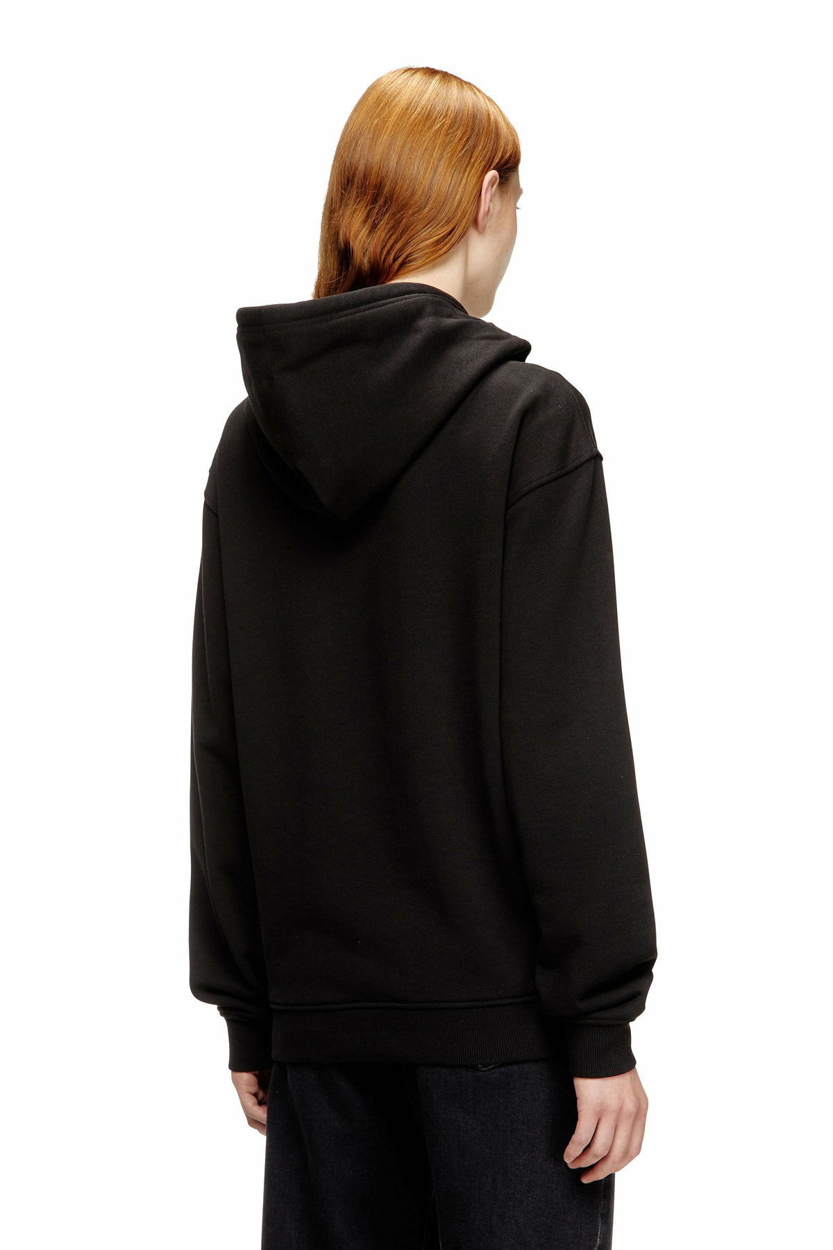 Diesel Hoodie in cotton with Oval D logo - Sweaters Womens in Black
