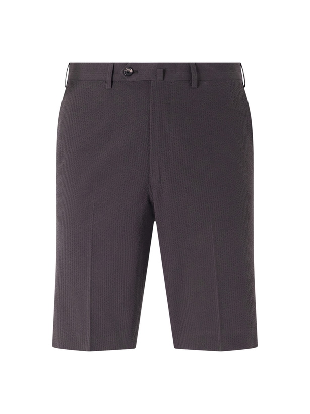 Photo: De Petrillo - Straight-Leg Cotton-Seersucker Shorts - Brown