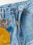 KAPITAL - Flared Distressed Embellished Jeans - Blue