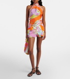 Pucci Orchidee halterneck silk twill top