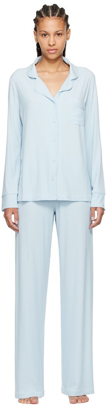 Photo: SKIMS Blue Soft Lounge Pyjama Set