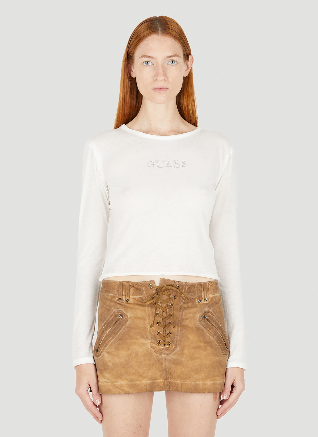 Guess USA Logo Long Sleeve T-Shirt