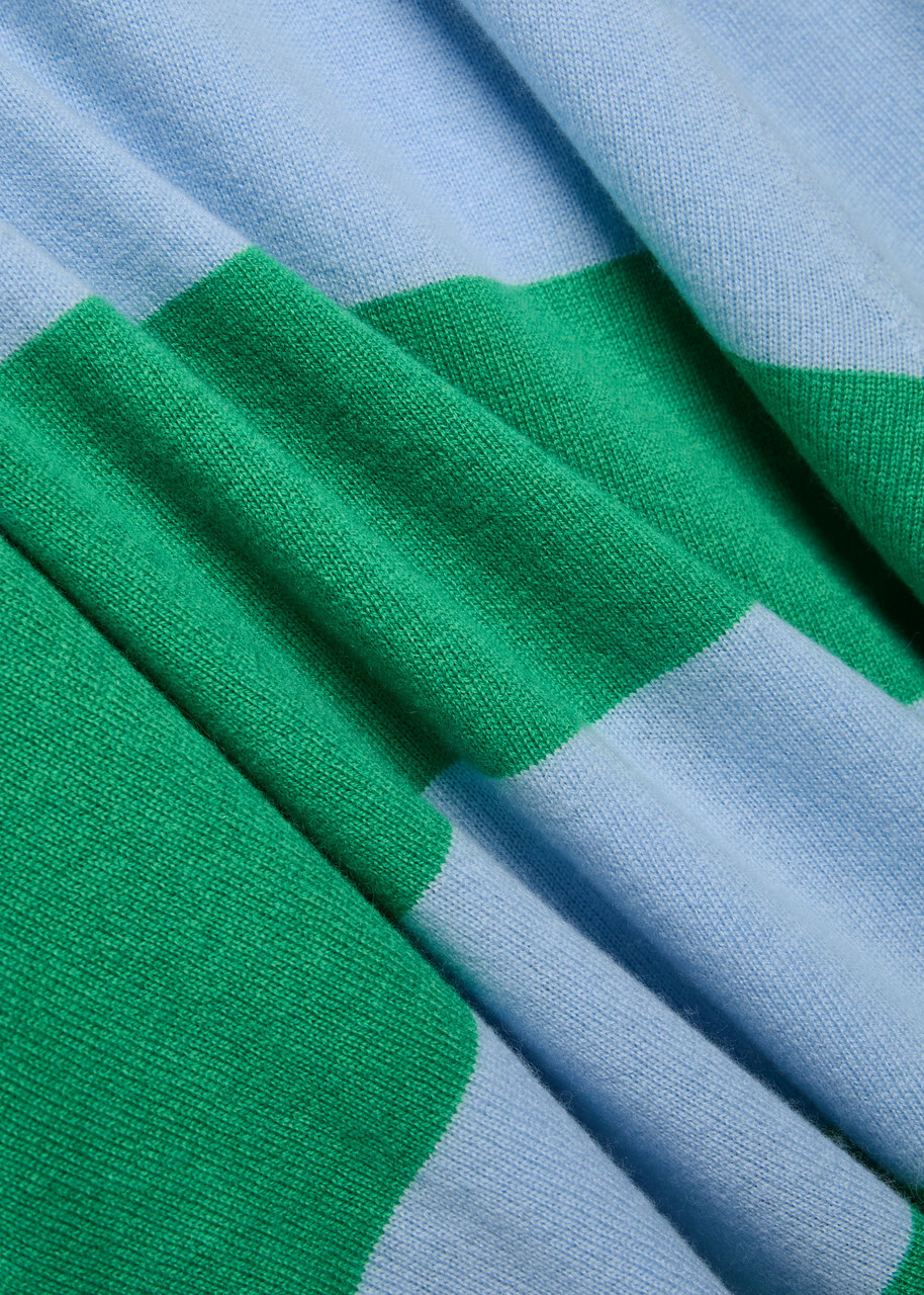 Allude Striped Wool and Cashmere-blend Polo Shirt Green