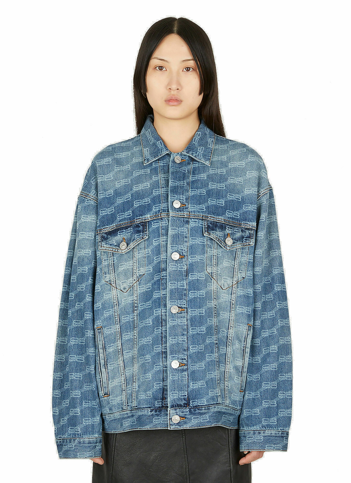 BB Denim Jacket in Blue Balenciaga