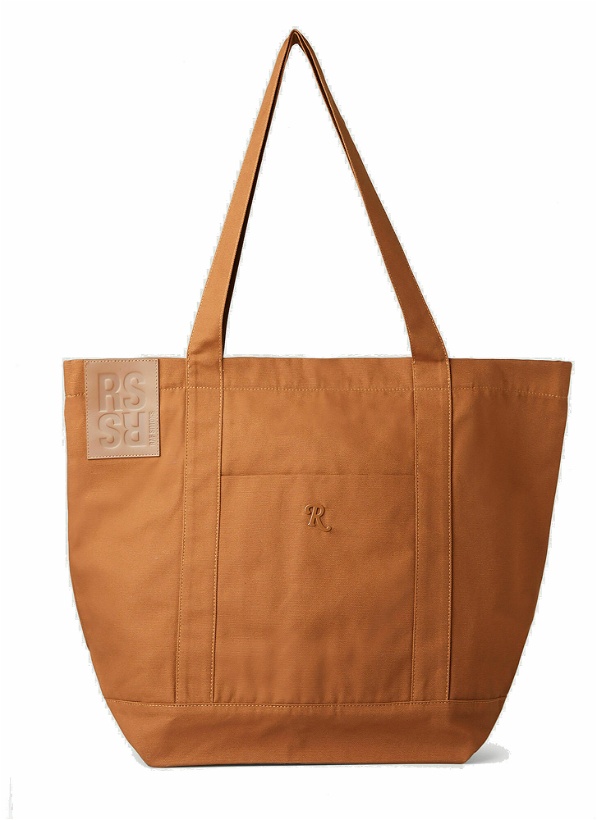 Photo: Logo Plaque Tote Bag in Brown