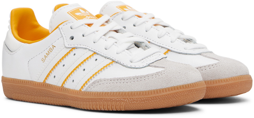 adidas Kids Little Kids White & Orange Samba OG Sneakers adidas