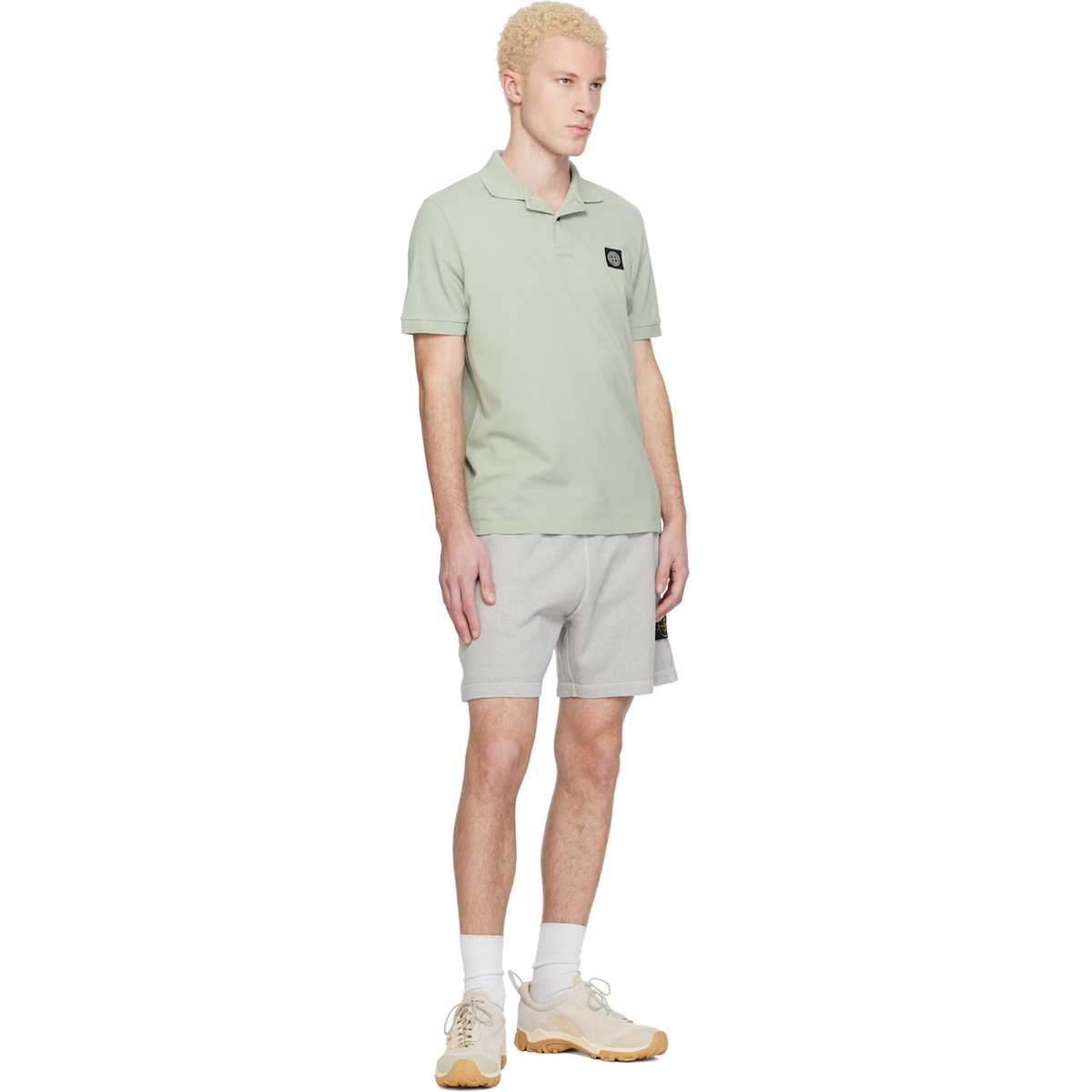 Stone Island Gray 6200014 Malfilé Fleece Old Effect Shorts