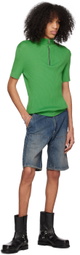 Winnie New York Blue Faded Denim Shorts
