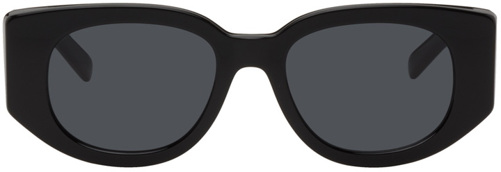 Photo: Salvatore Ferragamo Black Cat-Eye Sunglasses