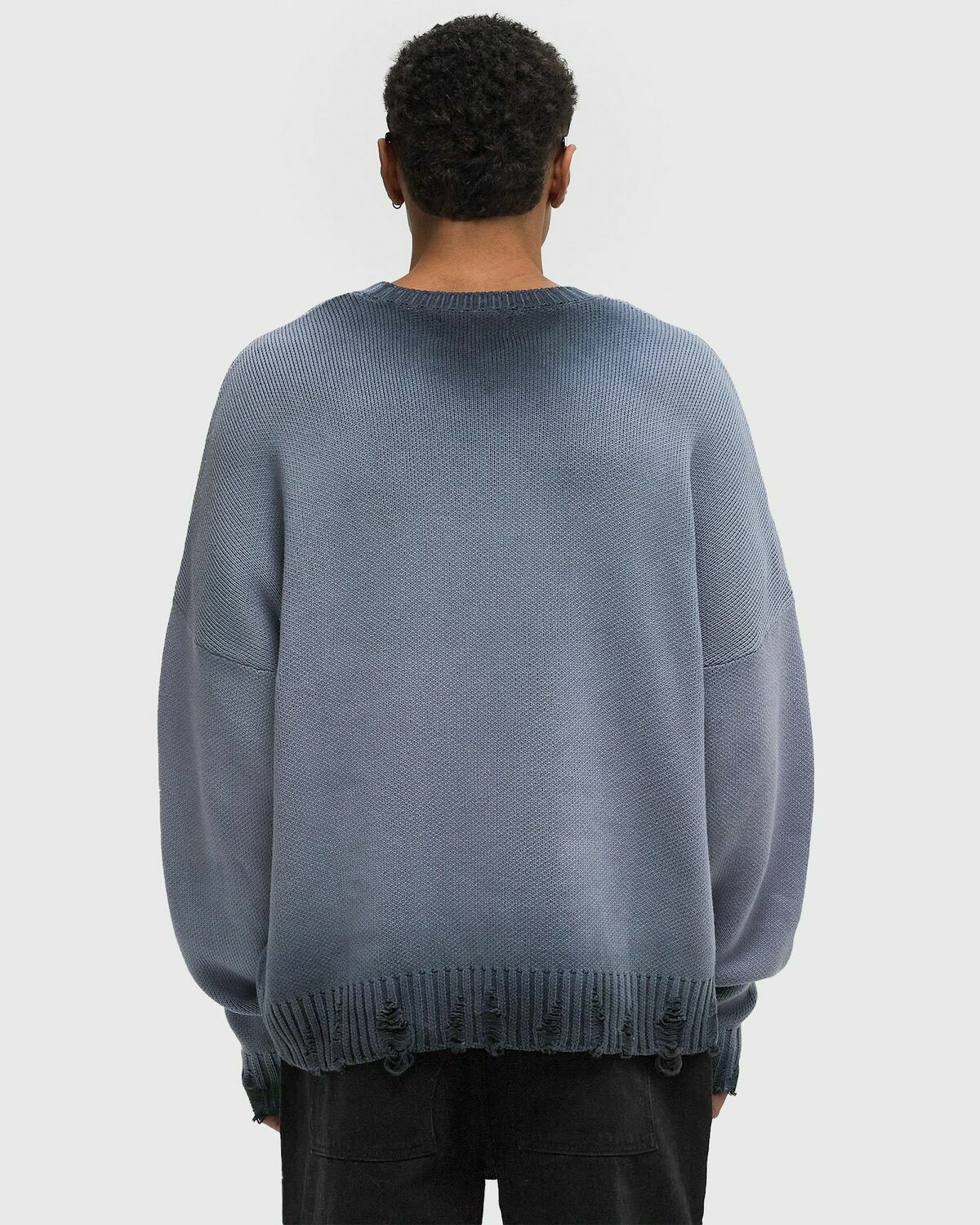 Reternity OIL WASHED KNIT SWEATER Blue Mens Pullover Reternity
