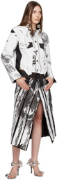 Feben Black & White Chariot Biker Midi Skirt