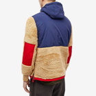 Polo Ralph Lauren Men's Mixed Sherpa Fleece Half Zip Jacket in Camel Multi