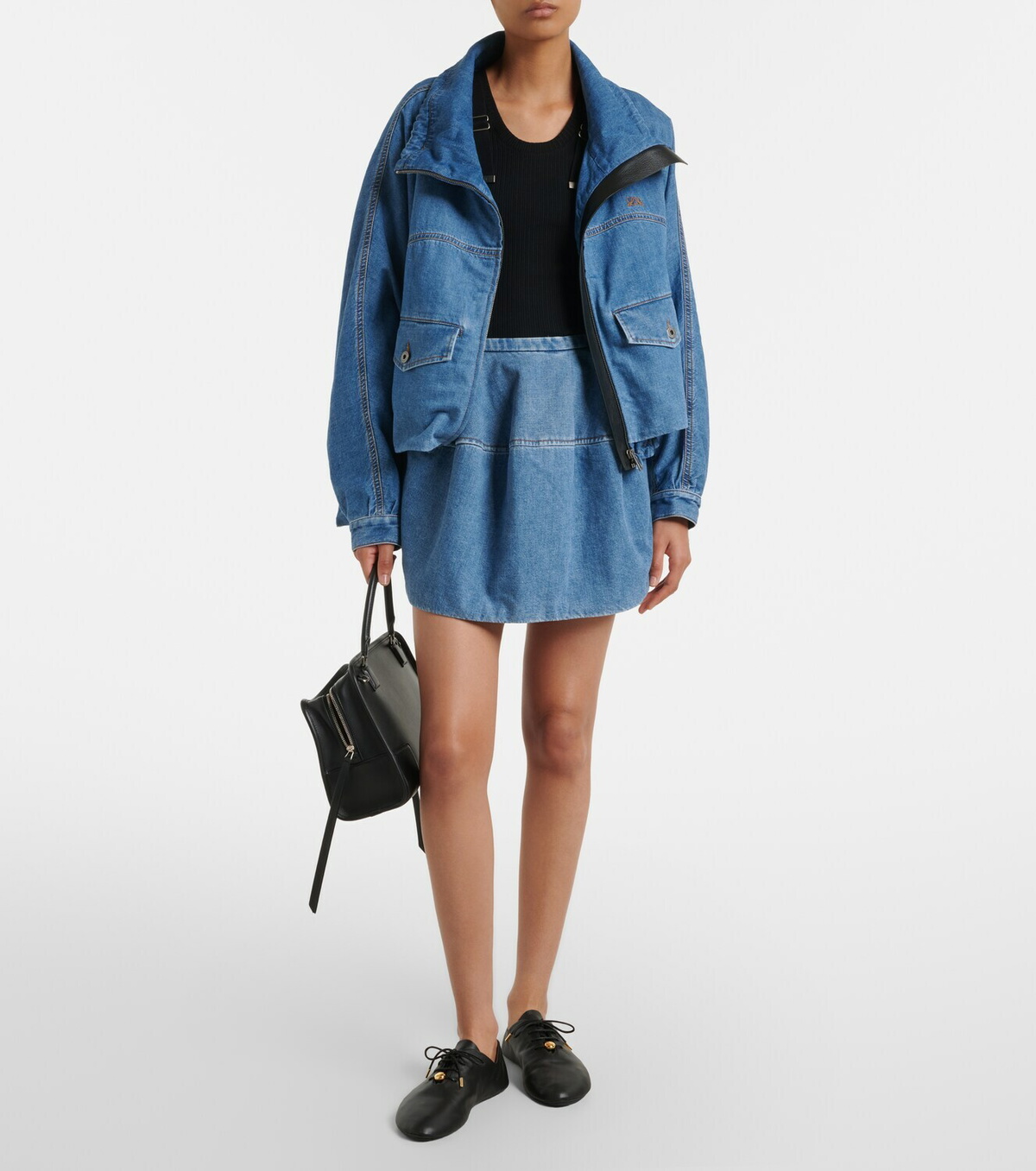 Loewe Double L denim miniskirt