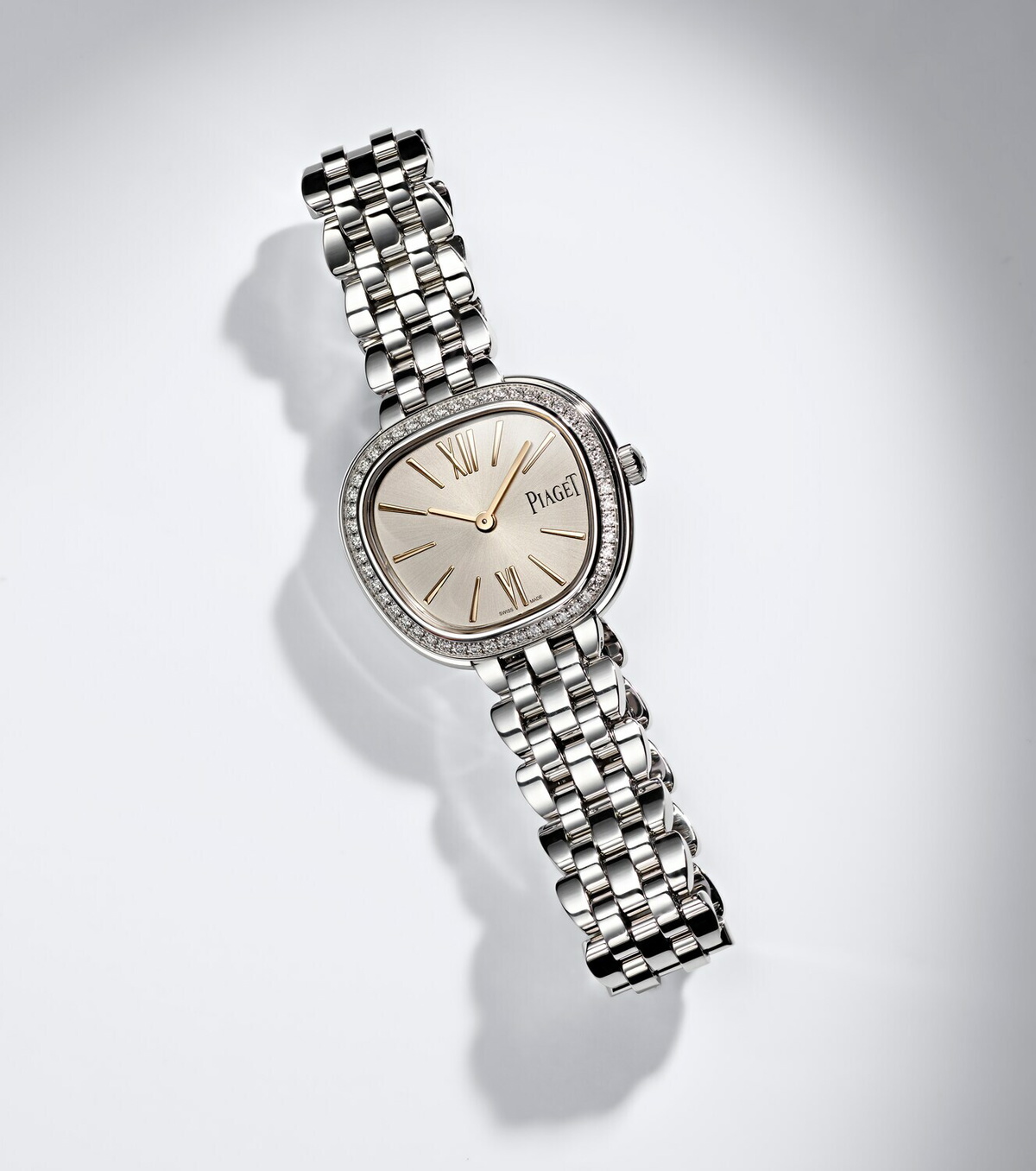 Piaget Sixtie embellished stainless steel watch