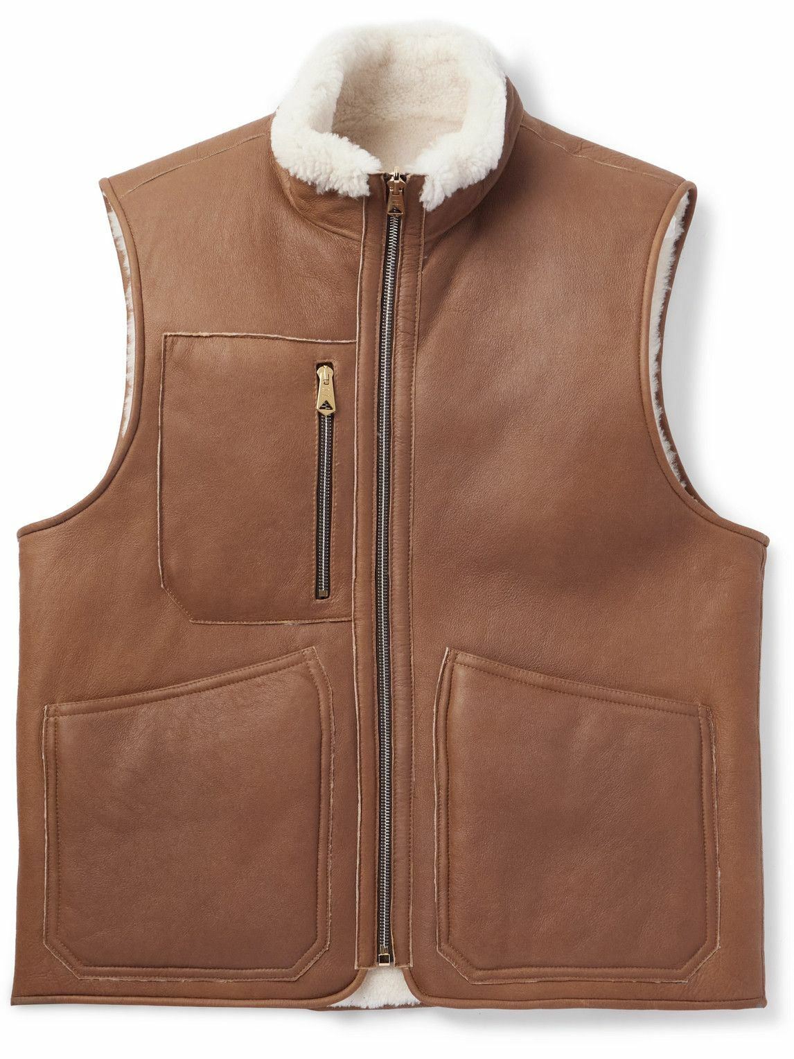 Paul Smith - Reversible Shearling Gilet - Brown