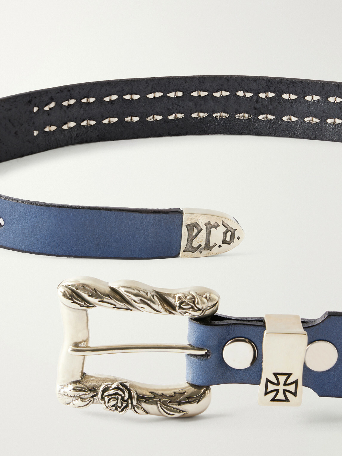 Enfants Riches Déprimés - 3.5cm Studded Leather Belt - Blue