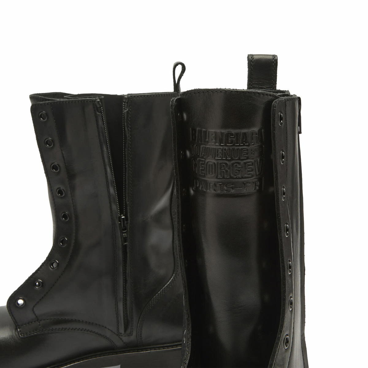 Balenciaga Men's Laceless Truck Lace Up Boot in Black