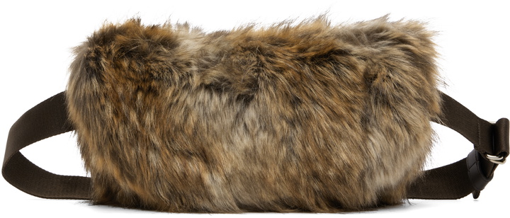Photo: MM6 Maison Margiela Brown Faux Fur Belt Bag