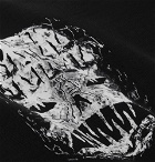 Wacko Maria - Neck Face Camp-Collar Printed Matte-Satin Shirt - Black
