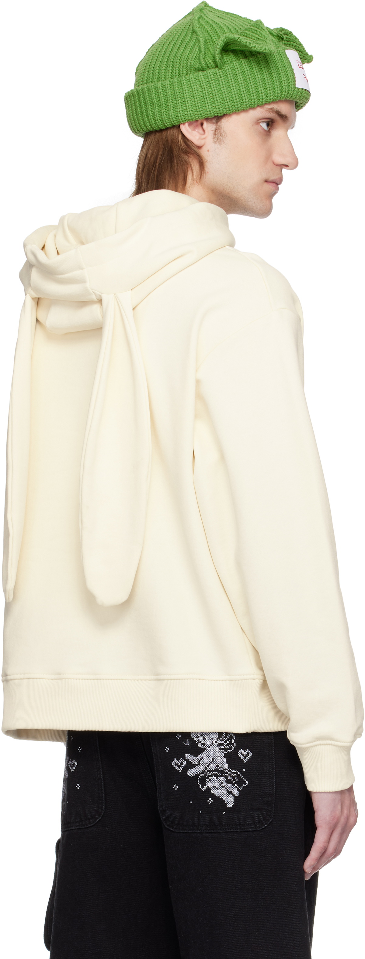 Charles Jeffrey LOVERBOY Off-White Patch Rabbit Ears Hoodie