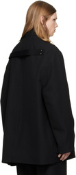 Rick Owens Black Tower Collared Mac Coat