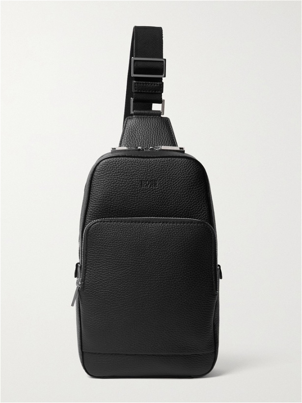 Photo: HUGO BOSS - Textured-Leather Sling Backpack - Black