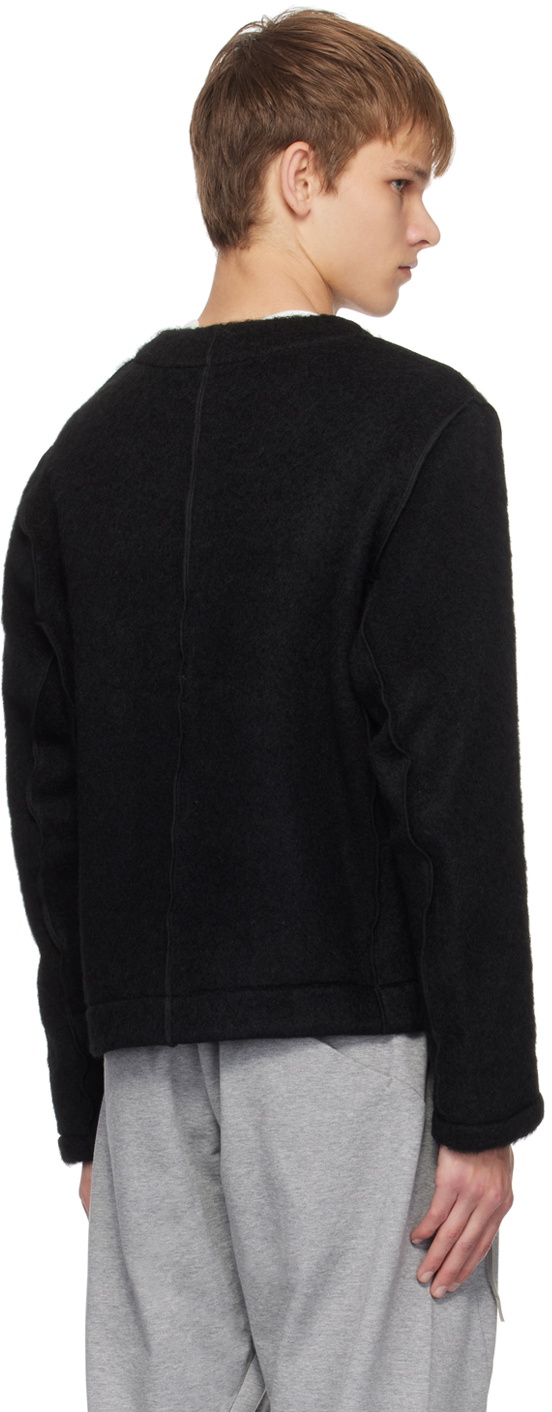 NVRFRGT Black Exposed Seams Cardigan